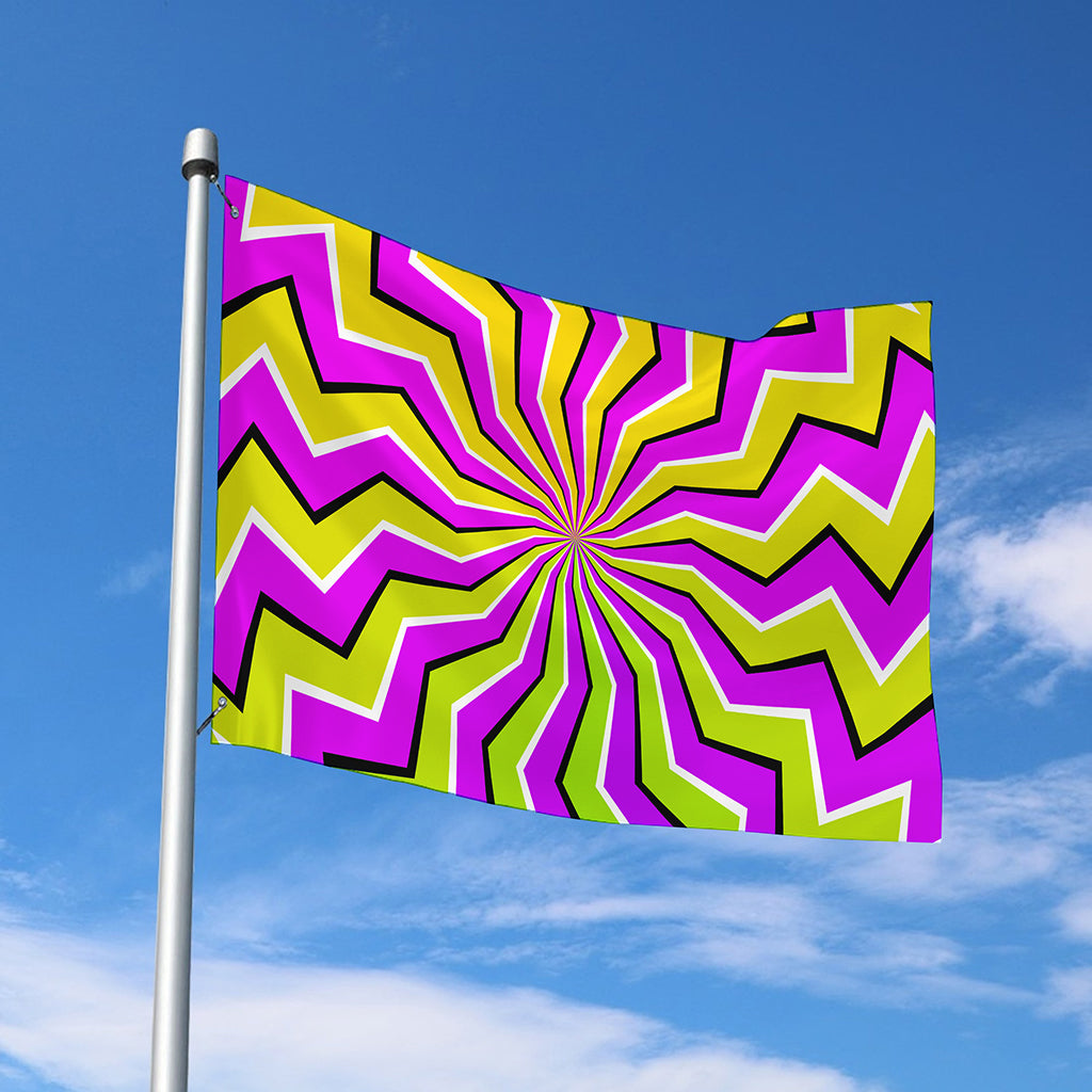 Colorful Dizzy Moving Optical Illusion Polyester Flag