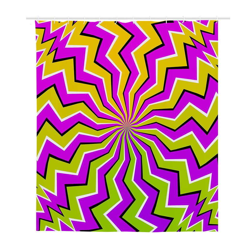 Colorful Dizzy Moving Optical Illusion Polyester Shower Curtain
