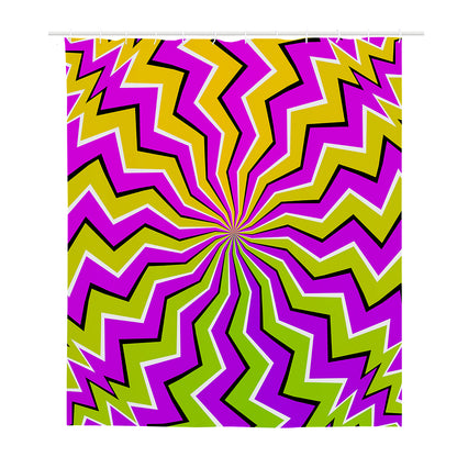 Colorful Dizzy Moving Optical Illusion Polyester Shower Curtain