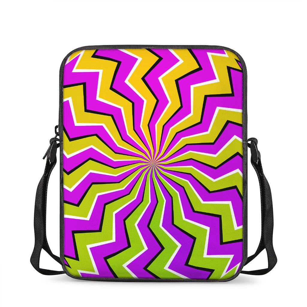 Colorful Dizzy Moving Optical Illusion Rectangular Crossbody Bag