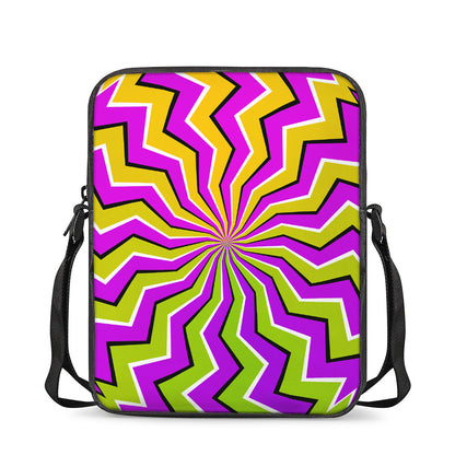 Colorful Dizzy Moving Optical Illusion Rectangular Crossbody Bag
