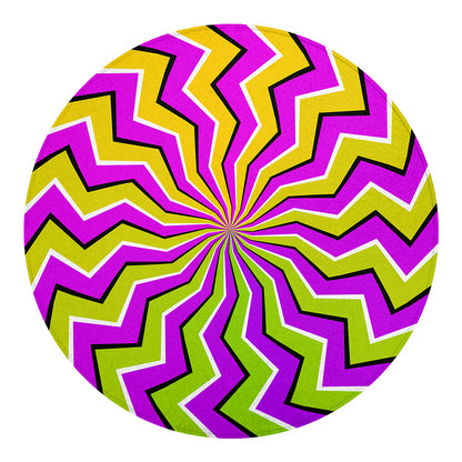 Colorful Dizzy Moving Optical Illusion Round Blanket
