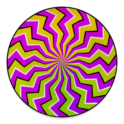 Colorful Dizzy Moving Optical Illusion Round Floor Mat