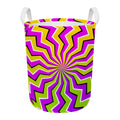 Colorful Dizzy Moving Optical Illusion Round Laundry Basket