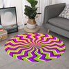 Colorful Dizzy Moving Optical Illusion Round Rug