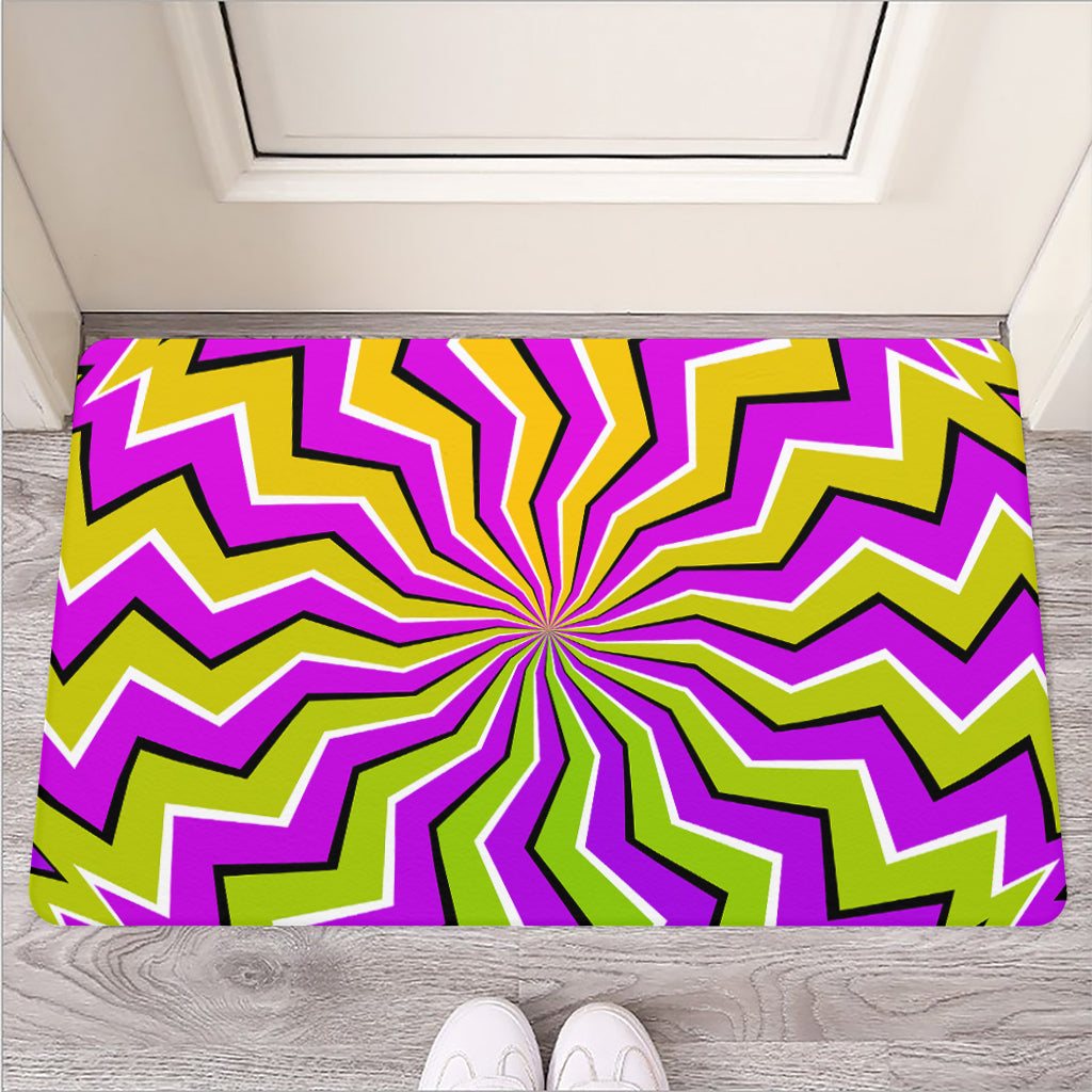 Colorful Dizzy Moving Optical Illusion Rubber Doormat