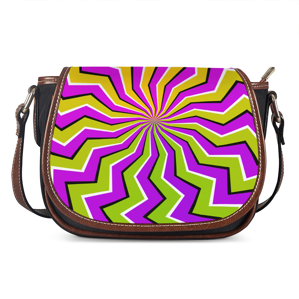 Colorful Dizzy Moving Optical Illusion Saddle Bag