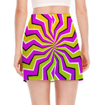 Colorful Dizzy Moving Optical Illusion Side Slit Mini Skirt