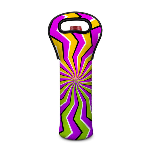 Colorful Dizzy Moving Optical Illusion Single Neoprene Wine Tote