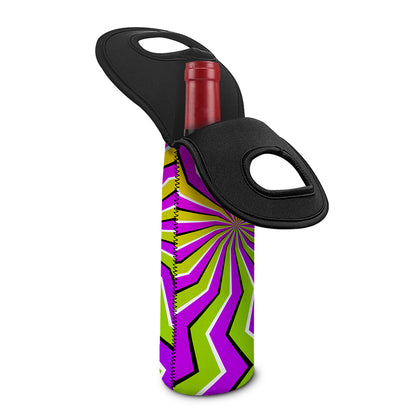 Colorful Dizzy Moving Optical Illusion Single Neoprene Wine Tote