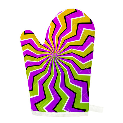 Colorful Dizzy Moving Optical Illusion Single Oven Mitt