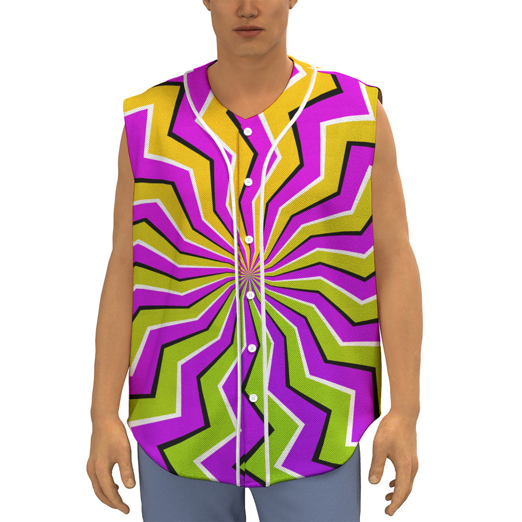Colorful Dizzy Moving Optical Illusion Sleeveless Baseball Jersey