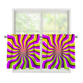 Colorful Dizzy Moving Optical Illusion Tier Curtains