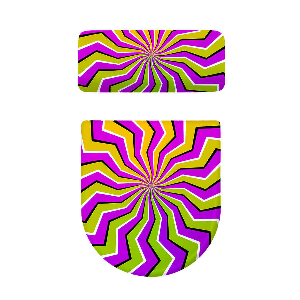 Colorful Dizzy Moving Optical Illusion Toilet Lid And Tank Cover Set