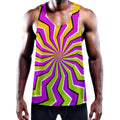 Colorful Dizzy Moving Optical Illusion Men's Workout Tank Top