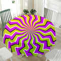 Colorful Dizzy Moving Optical Illusion Waterproof Round Tablecloth
