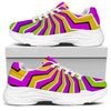 Colorful Dizzy Moving Optical Illusion White Chunky Shoes