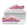 Colorful Dizzy Moving Optical Illusion White Low Top Sneakers