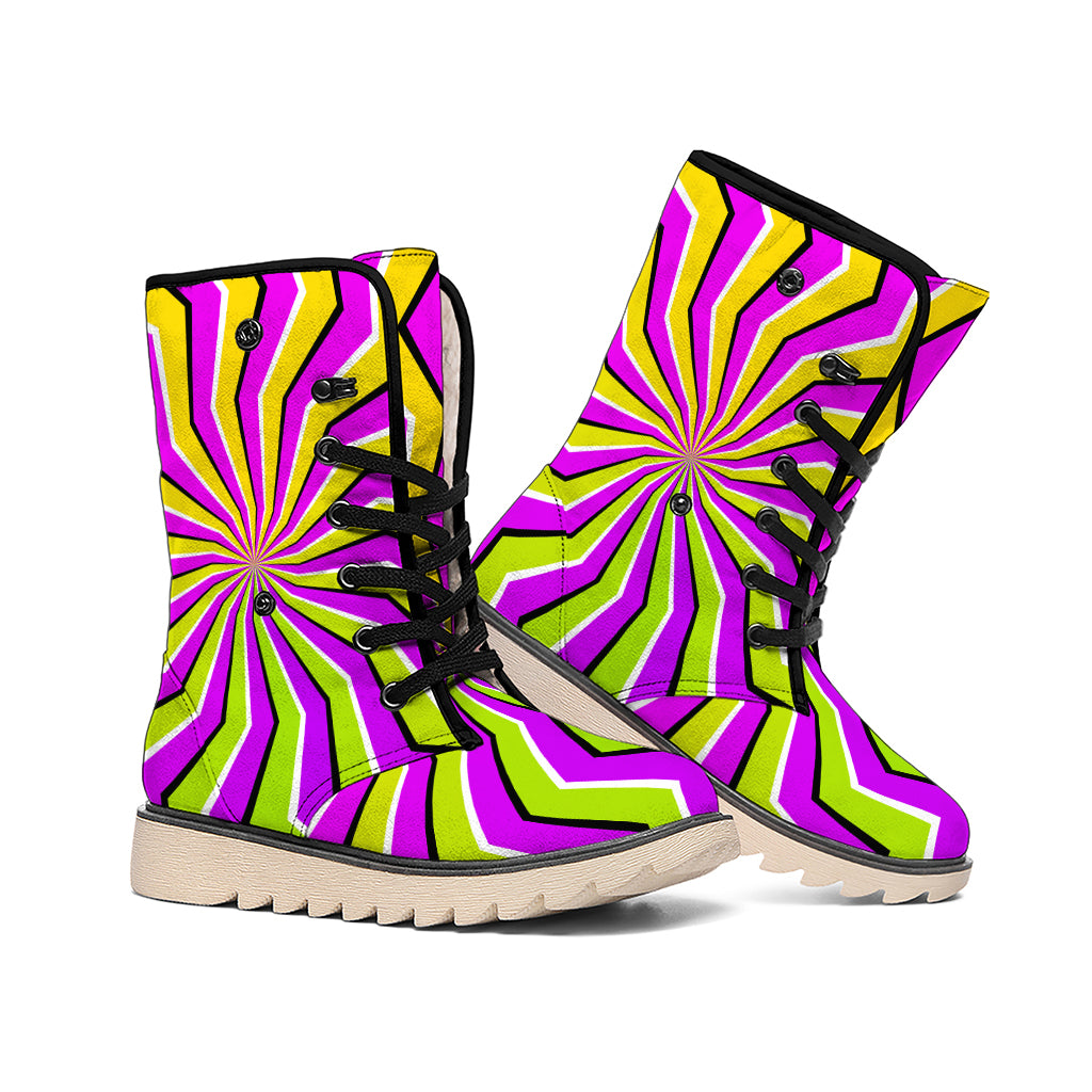 Colorful Dizzy Moving Optical Illusion Winter Boots