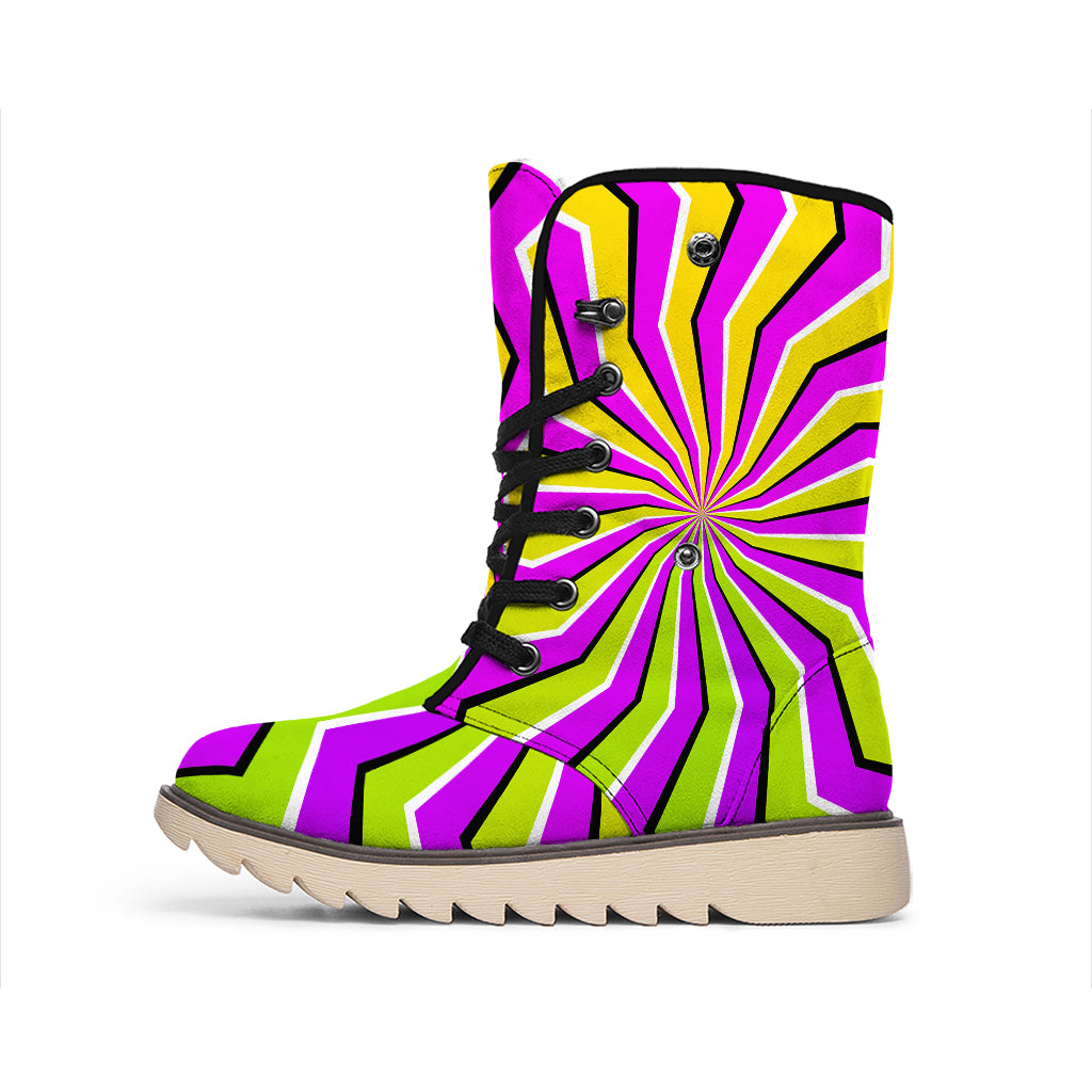 Colorful Dizzy Moving Optical Illusion Winter Boots