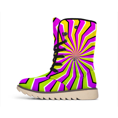 Colorful Dizzy Moving Optical Illusion Winter Boots