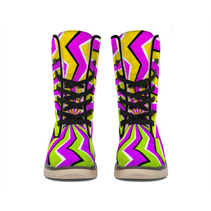 Colorful Dizzy Moving Optical Illusion Winter Boots