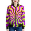 Colorful Dizzy Moving Optical Illusion Women's Bomber Jacket