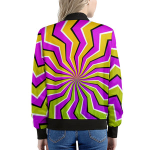 Colorful Dizzy Moving Optical Illusion Women's Bomber Jacket