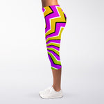 Colorful Dizzy Moving Optical Illusion Women's Capri Leggings
