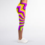 Colorful Dizzy Moving Optical Illusion Women's Capri Leggings