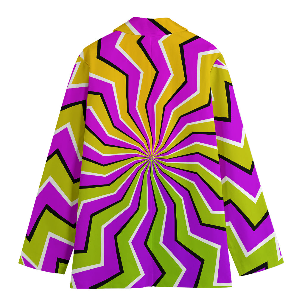 Colorful Dizzy Moving Optical Illusion Women's Cotton Blazer