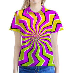 Colorful Dizzy Moving Optical Illusion Women's Polo Shirt