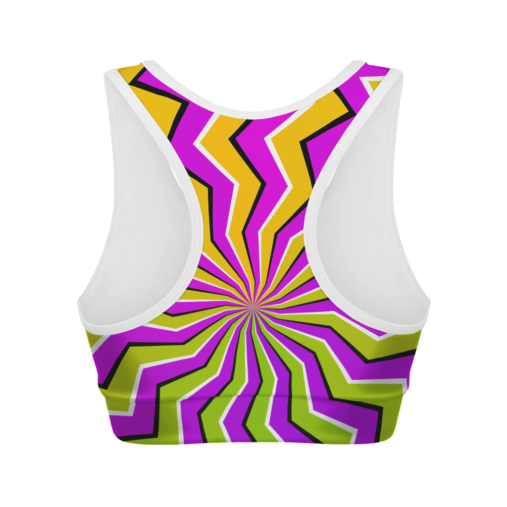 Colorful Dizzy Moving Optical Illusion Women's Sports Bra
