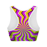Colorful Dizzy Moving Optical Illusion Women's Sports Bra