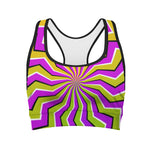 Colorful Dizzy Moving Optical Illusion Women's Sports Bra