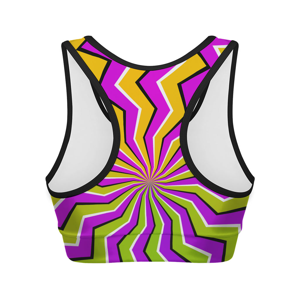 Colorful Dizzy Moving Optical Illusion Women's Sports Bra