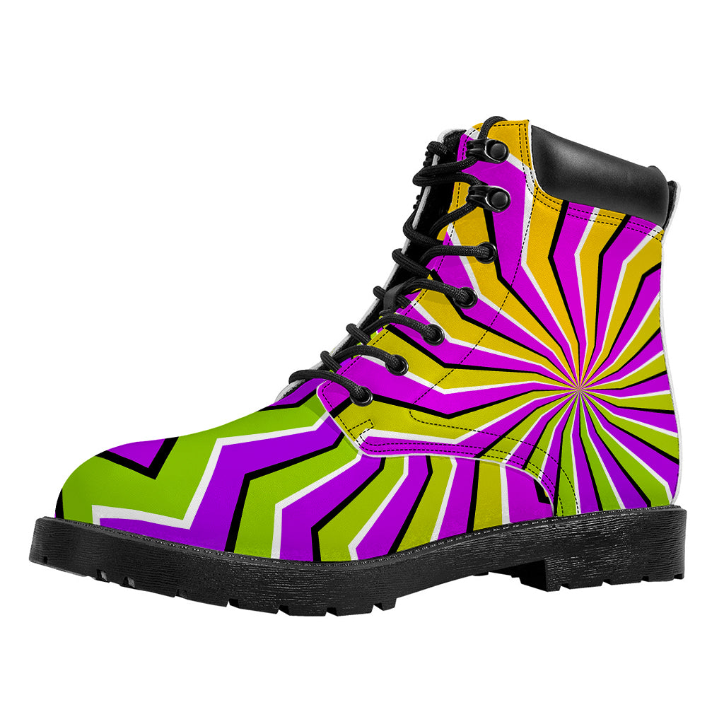Colorful Dizzy Moving Optical Illusion Work Boots