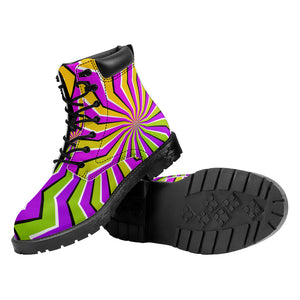Colorful Dizzy Moving Optical Illusion Work Boots