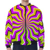 Colorful Dizzy Moving Optical Illusion Zip Sleeve Bomber Jacket