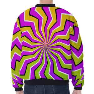 Colorful Dizzy Moving Optical Illusion Zip Sleeve Bomber Jacket