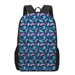 Colorful Dolphin Pattern Print 17 Inch Backpack