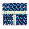 Colorful Dolphin Pattern Print 3 Piece Kitchen Curtains