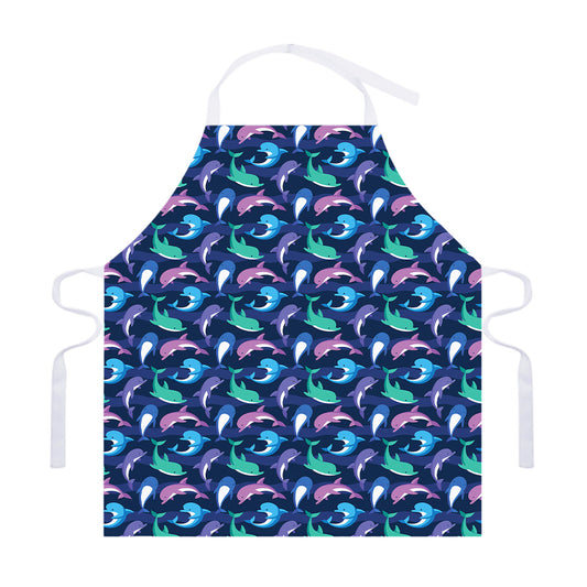 Colorful Dolphin Pattern Print Adjustable Apron