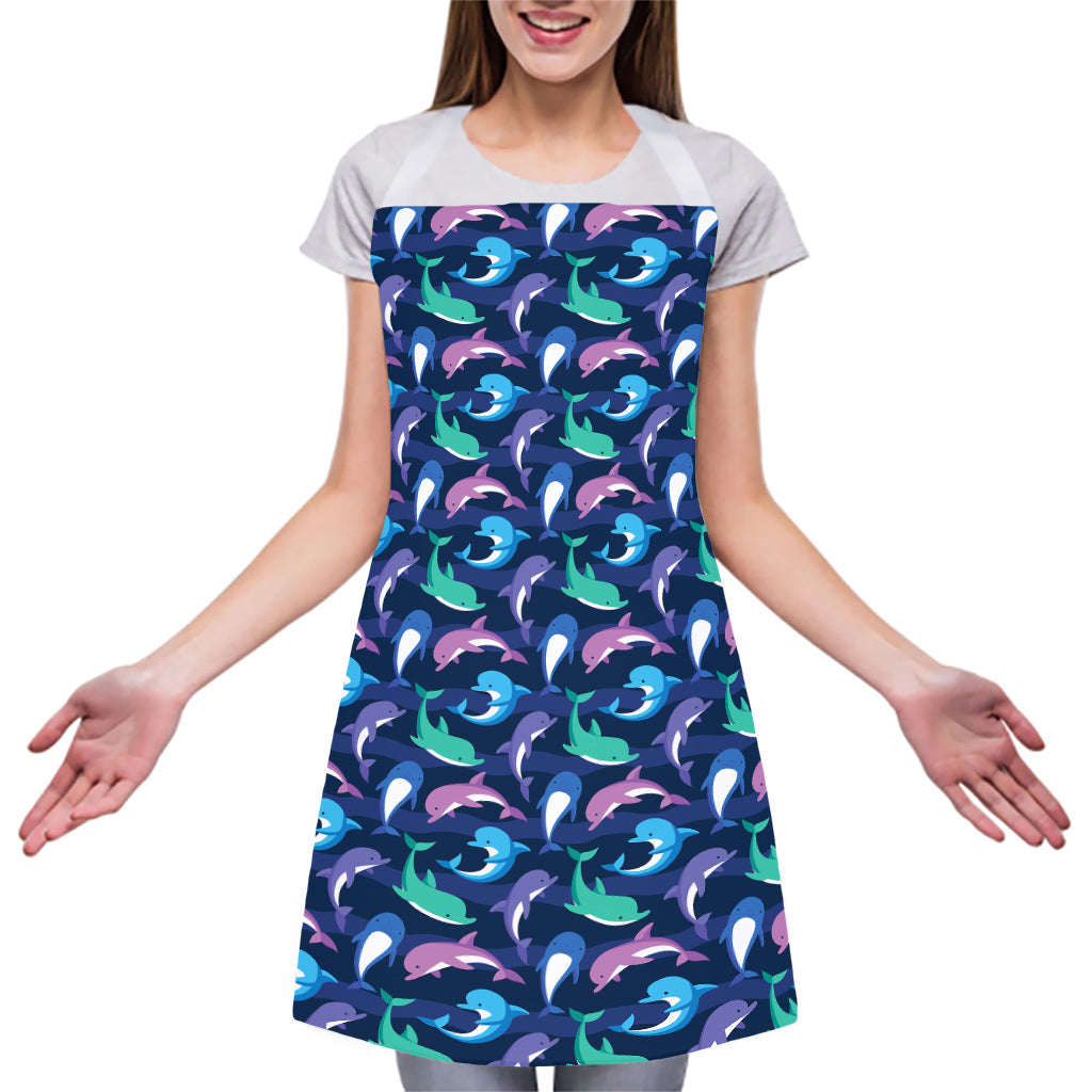Colorful Dolphin Pattern Print Adjustable Apron
