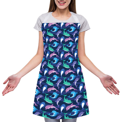 Colorful Dolphin Pattern Print Adjustable Apron