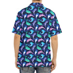 Colorful Dolphin Pattern Print Aloha Shirt