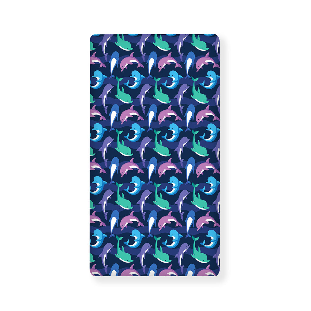 Colorful Dolphin Pattern Print Baby Crib Sheet