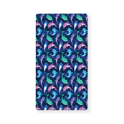 Colorful Dolphin Pattern Print Baby Crib Sheet