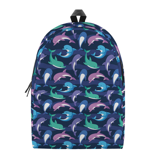 Colorful Dolphin Pattern Print Backpack