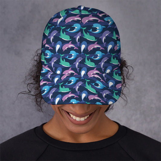 Colorful Dolphin Pattern Print Baseball Cap